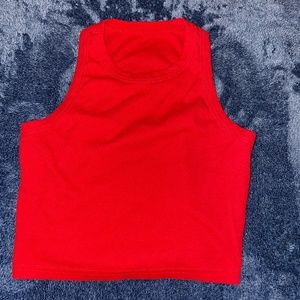 Red Cropped Tank Top